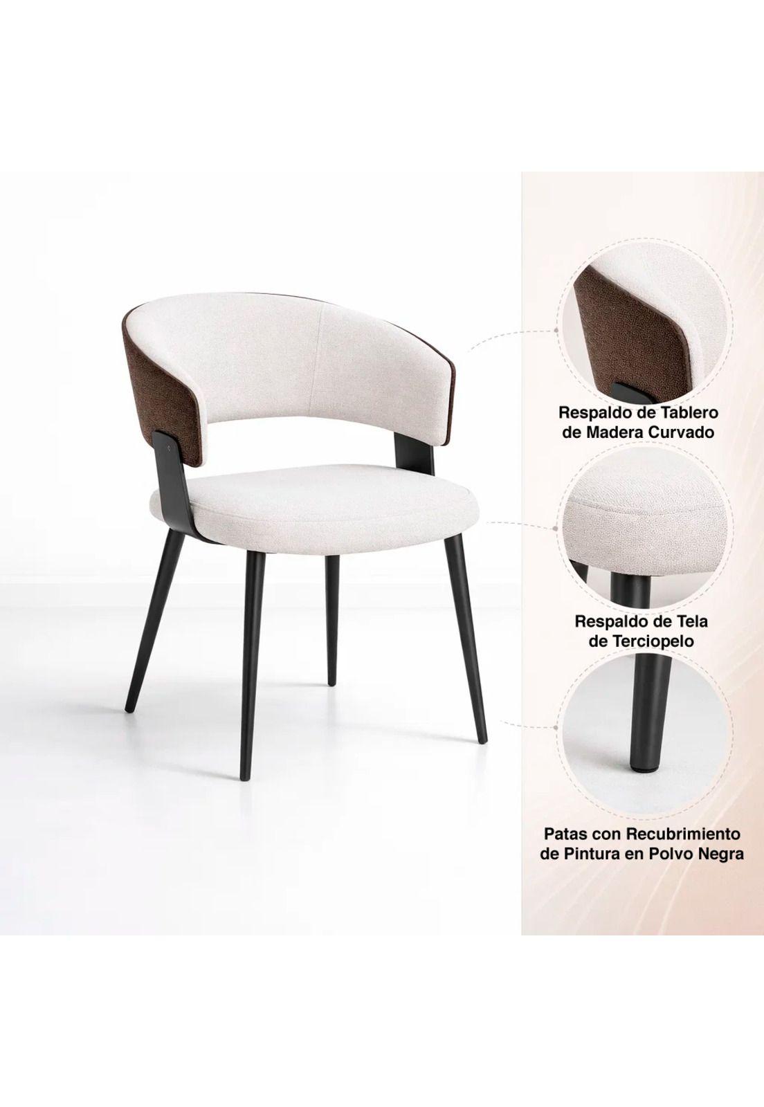 Pack de 2 Sillas KLOPS Velvet - Blanca-4