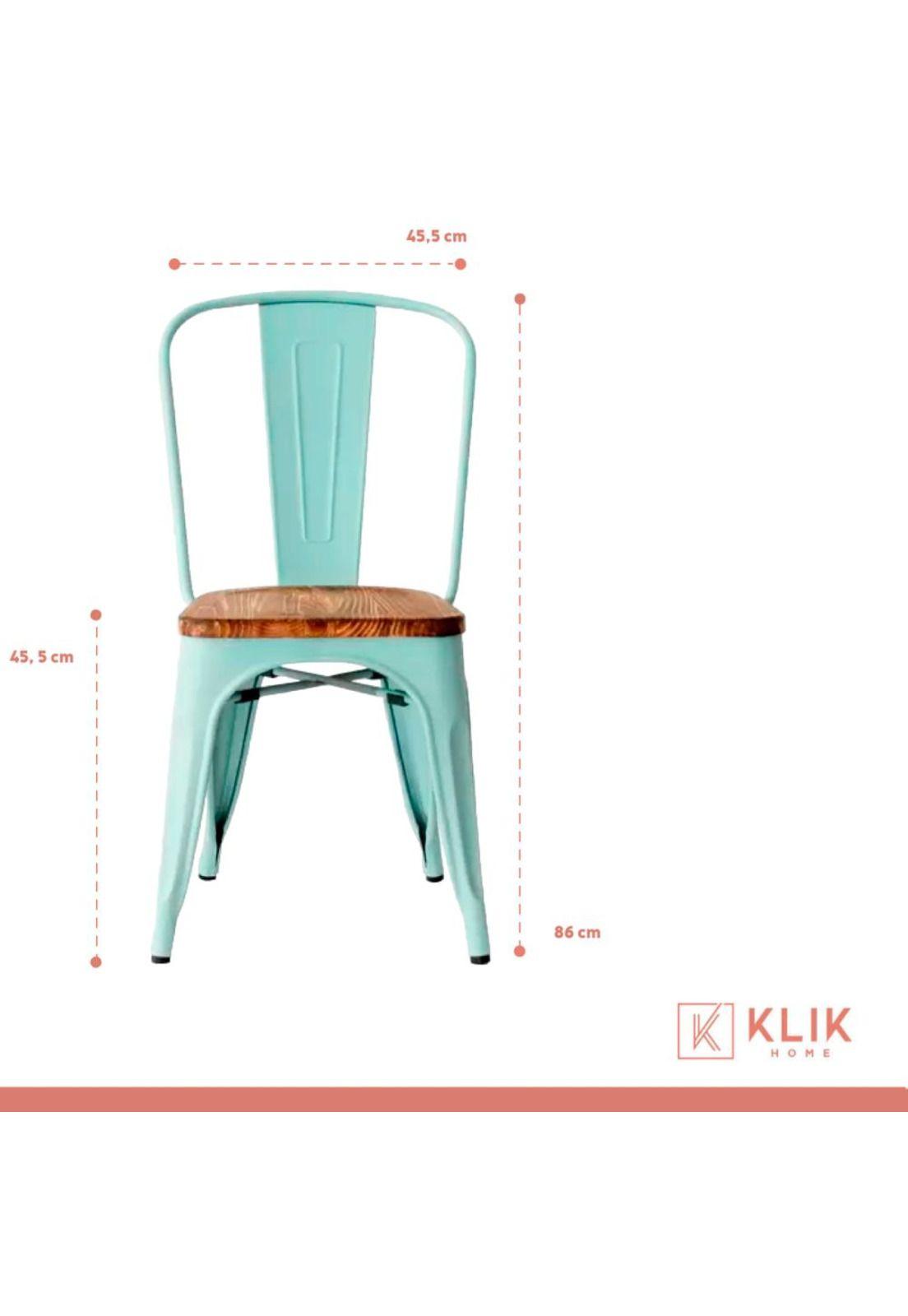 Pack de 4 Sillas Tolix con asiento de Madera Oscura Walnut --3