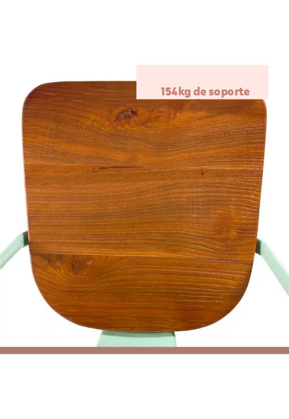 Pack de 4 Sillas Tolix con asiento de Madera Oscura Walnut --5