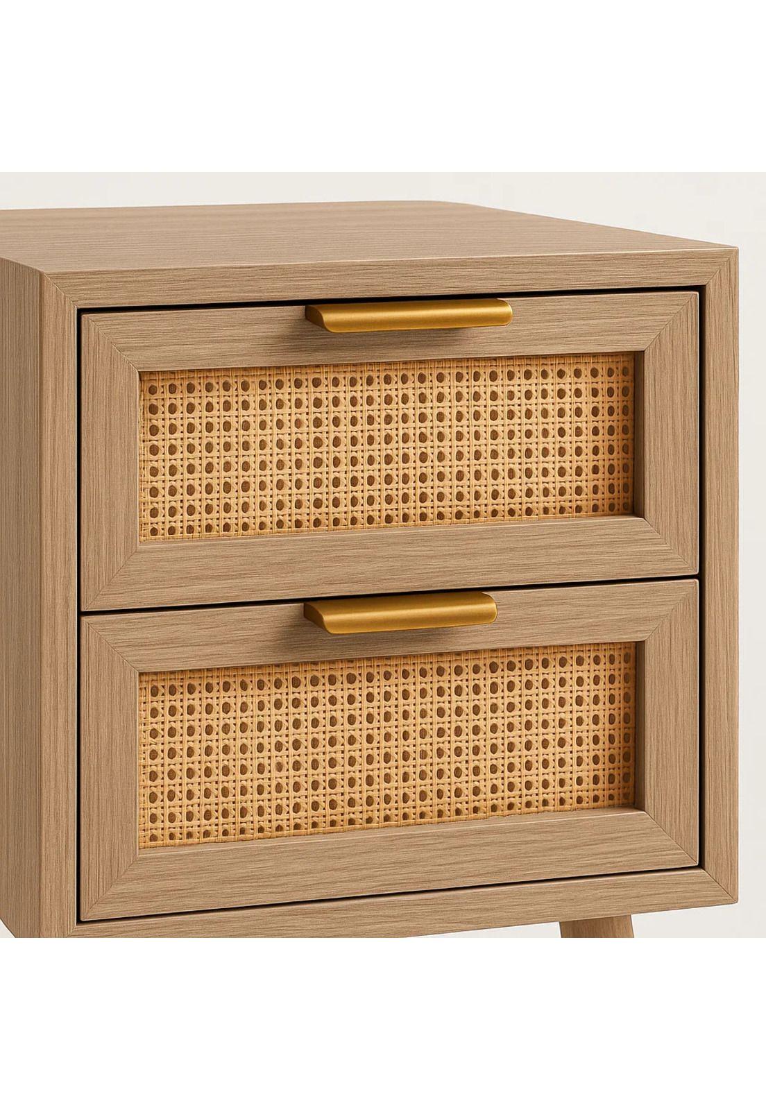 Pack de 2 Veladores Eames Mesh Doble 40x55 - Madera Oscura Walnut-5