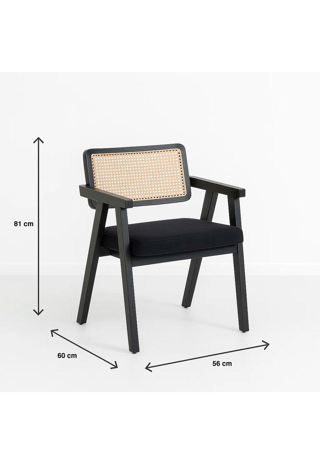 Sitial Acolchado Chandigarh Butaca Rattan - Negro-3