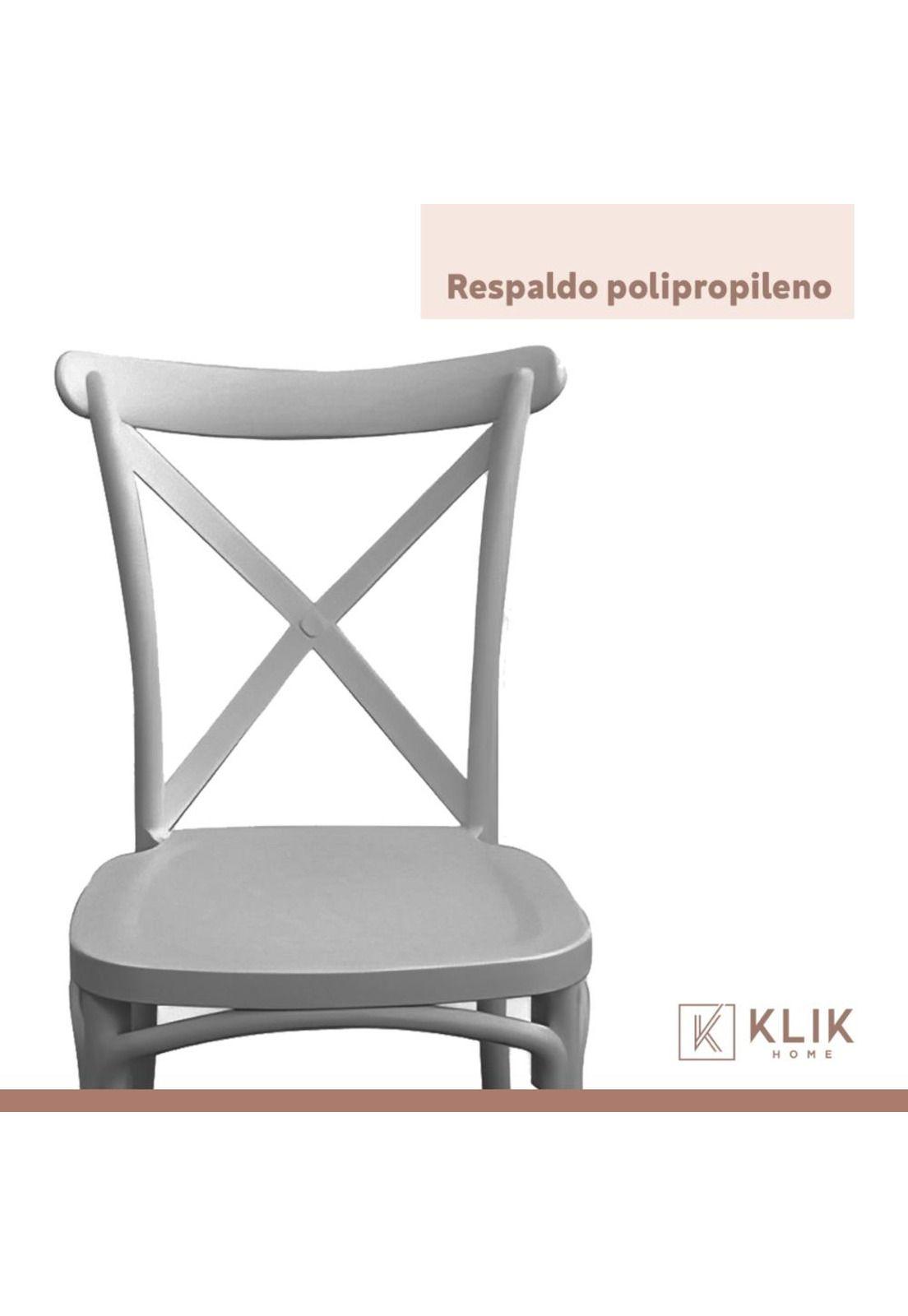Pack 4 Sillas de Terraza o Comedor Crossback Danubio - Gris-4