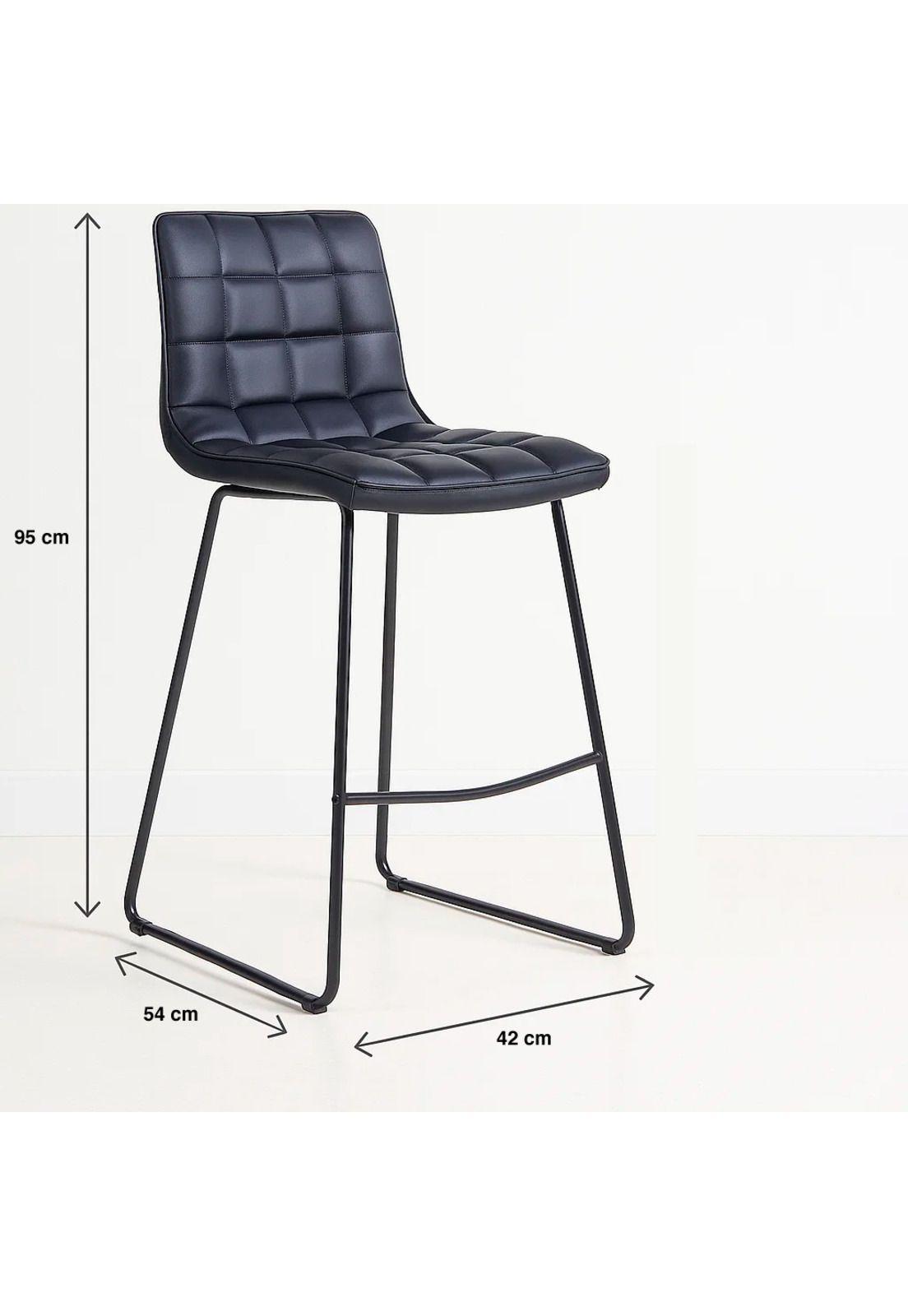Pack de 4 Taburetes Altos Milano Cuero Sintetico con Patas Metálicas Estilo Industrial-3