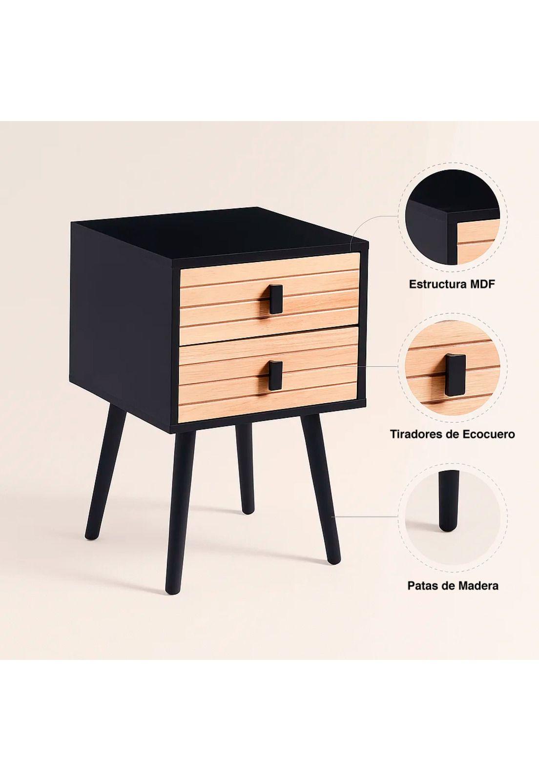 Pack de 2 Veladores Amber 40x38x58 Black-4