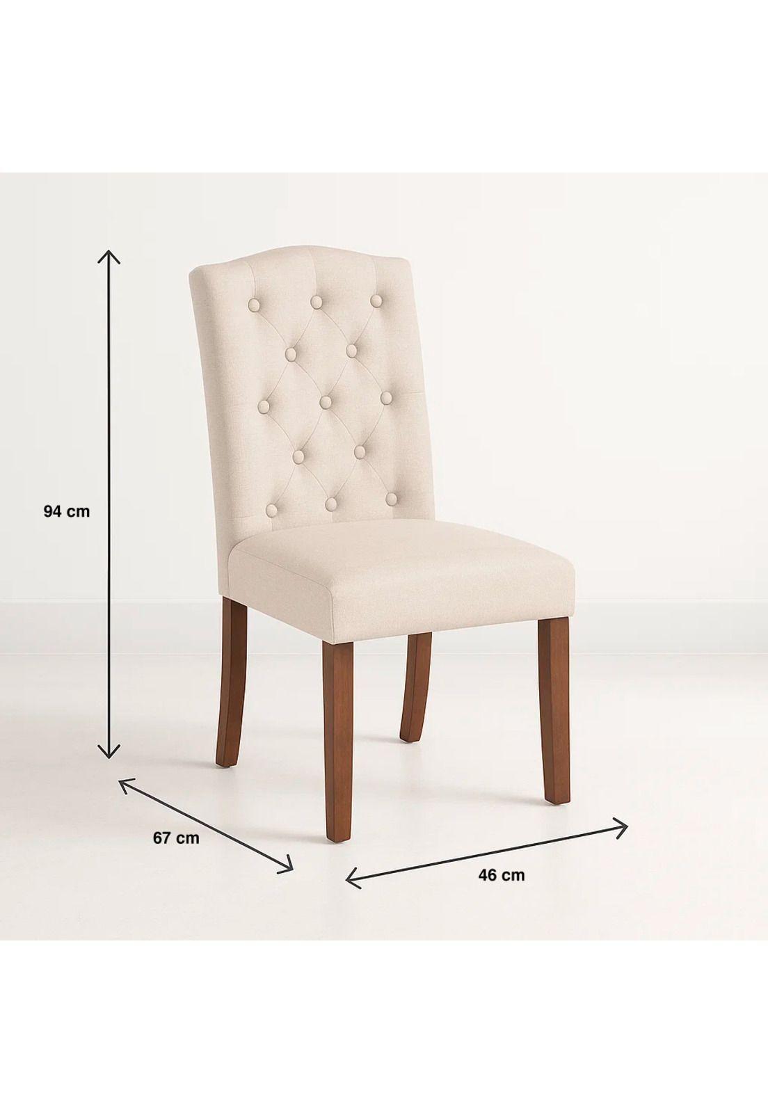 Comedor Mesa de Vidrio Quadra 120x80 + 6 Silla de Acolchada Madera Elegance-3