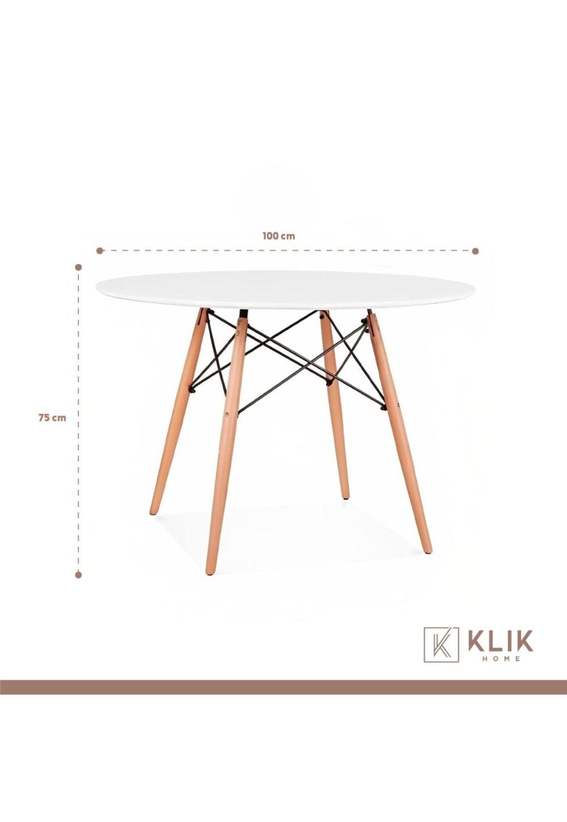 Comedor Mesa Redonda blanca 100cm + 4 sillas Windsor blanca-5
