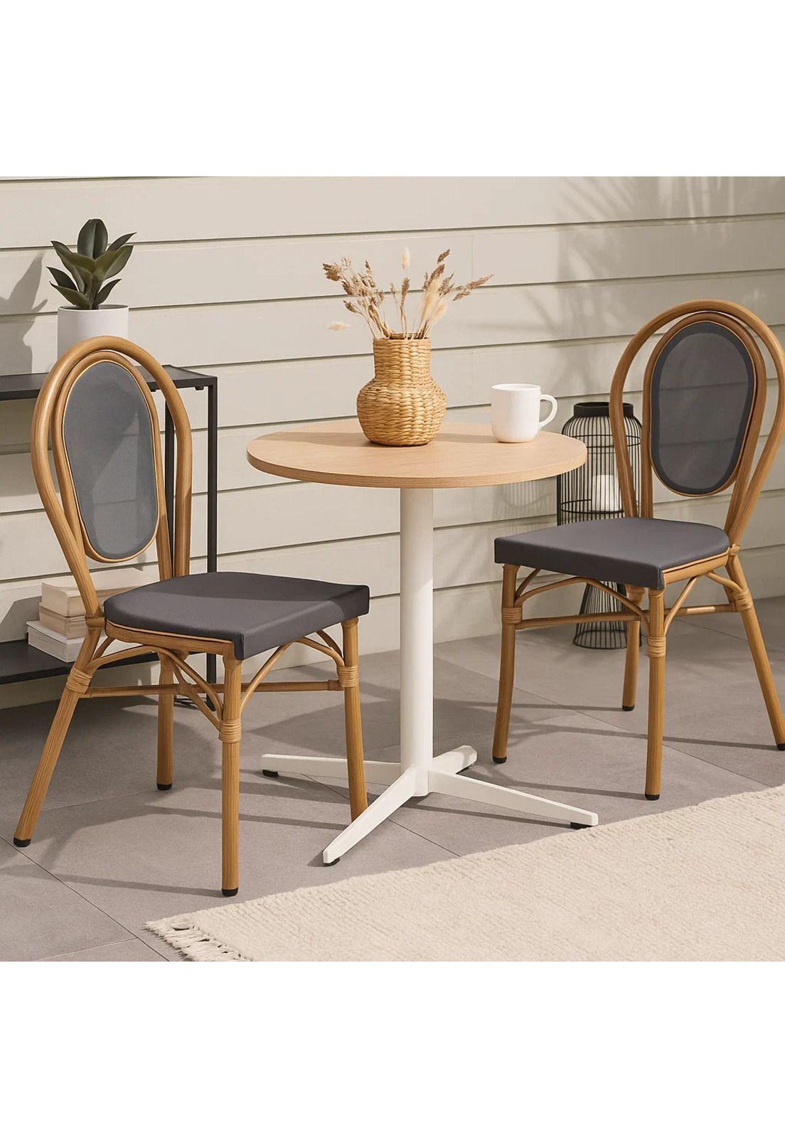 Silla Provence Parisina Rattan - Gris Oscuro-2