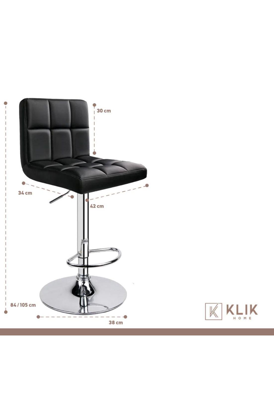 Taburete Ajustable Completo con Respaldo - Negro-3