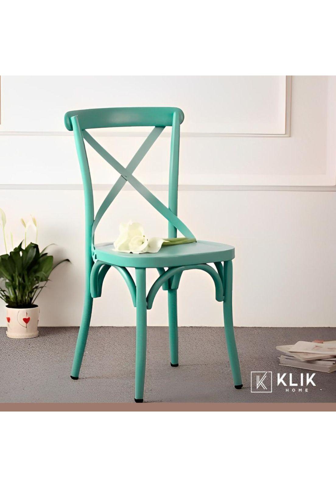 Pack 4 Sillas de Terraza o Comedor Crossback Danubio - Menta-7