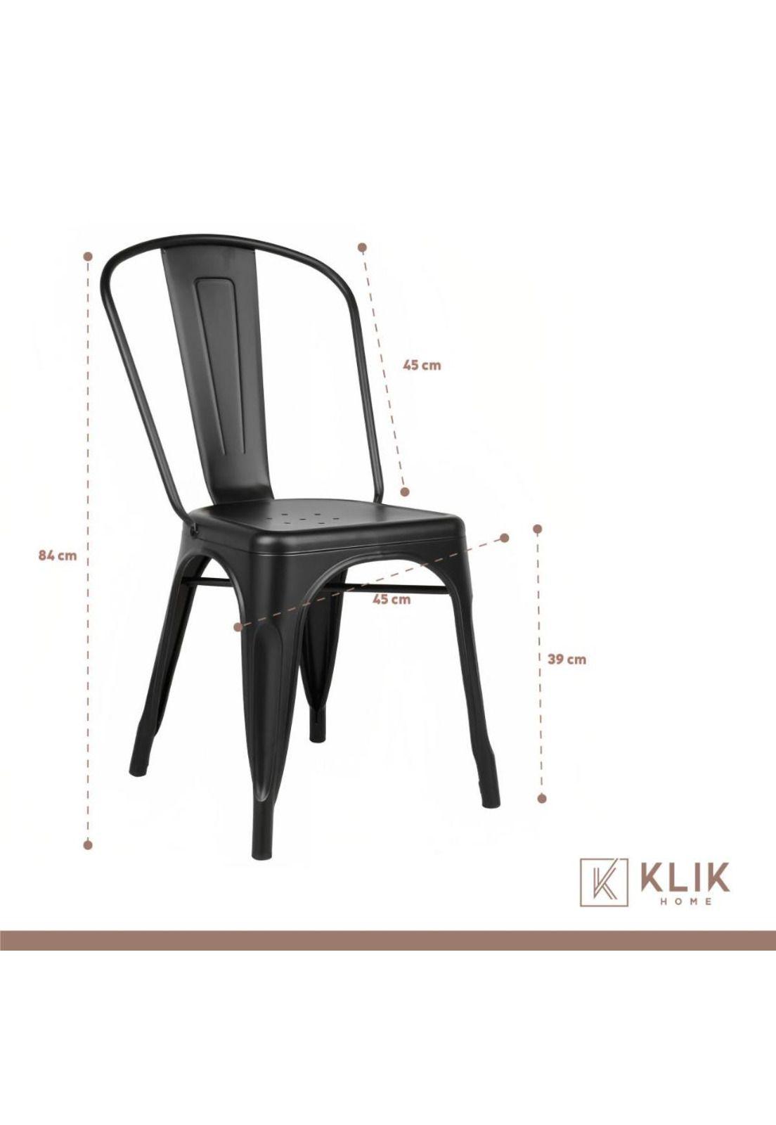 Comedor Mesa Tolix 80x80cm + 4 sillas Tolix Negras-5