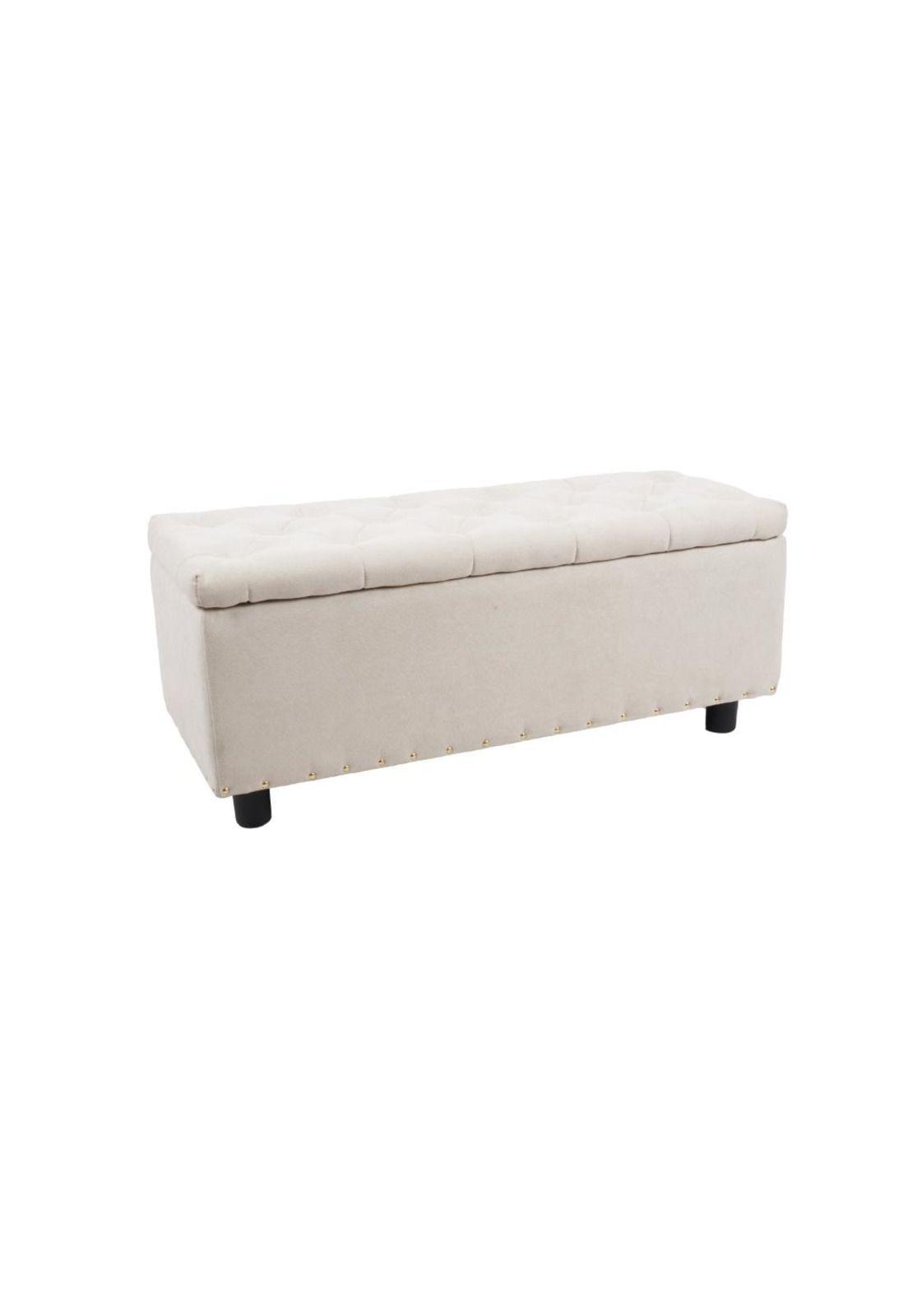 Banqueta acolchada con almacenaje - Beige-0