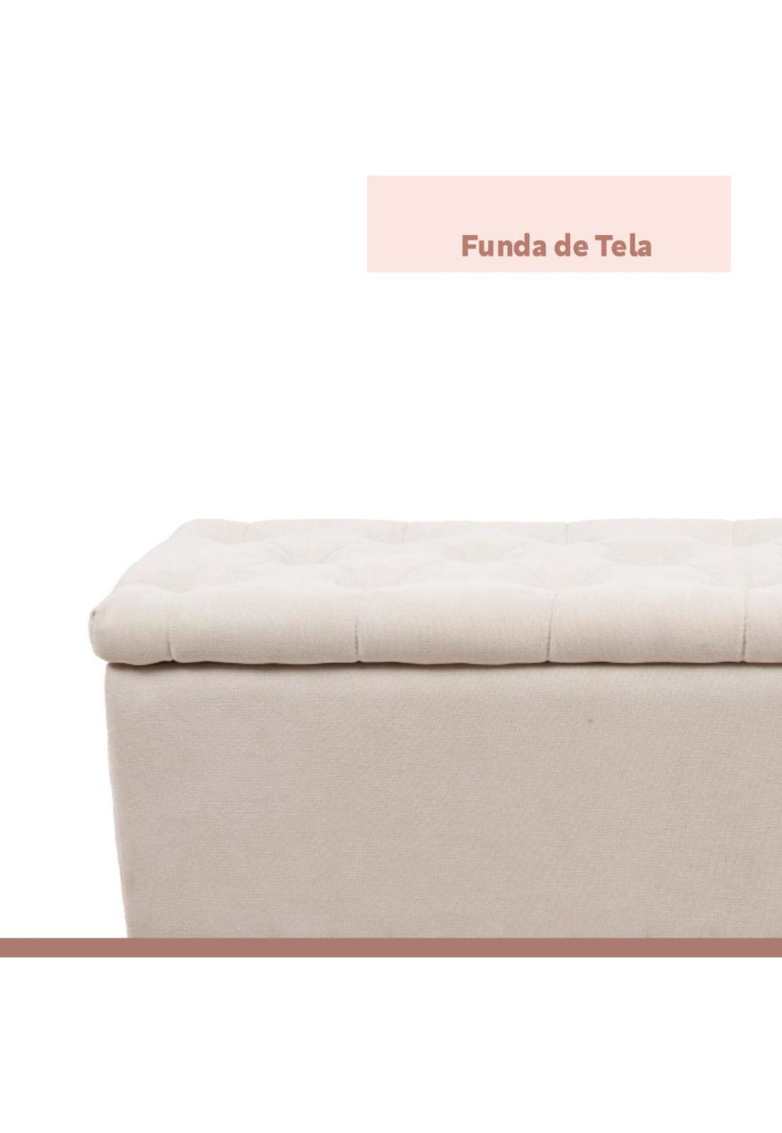 Banqueta acolchada con almacenaje - Beige-4