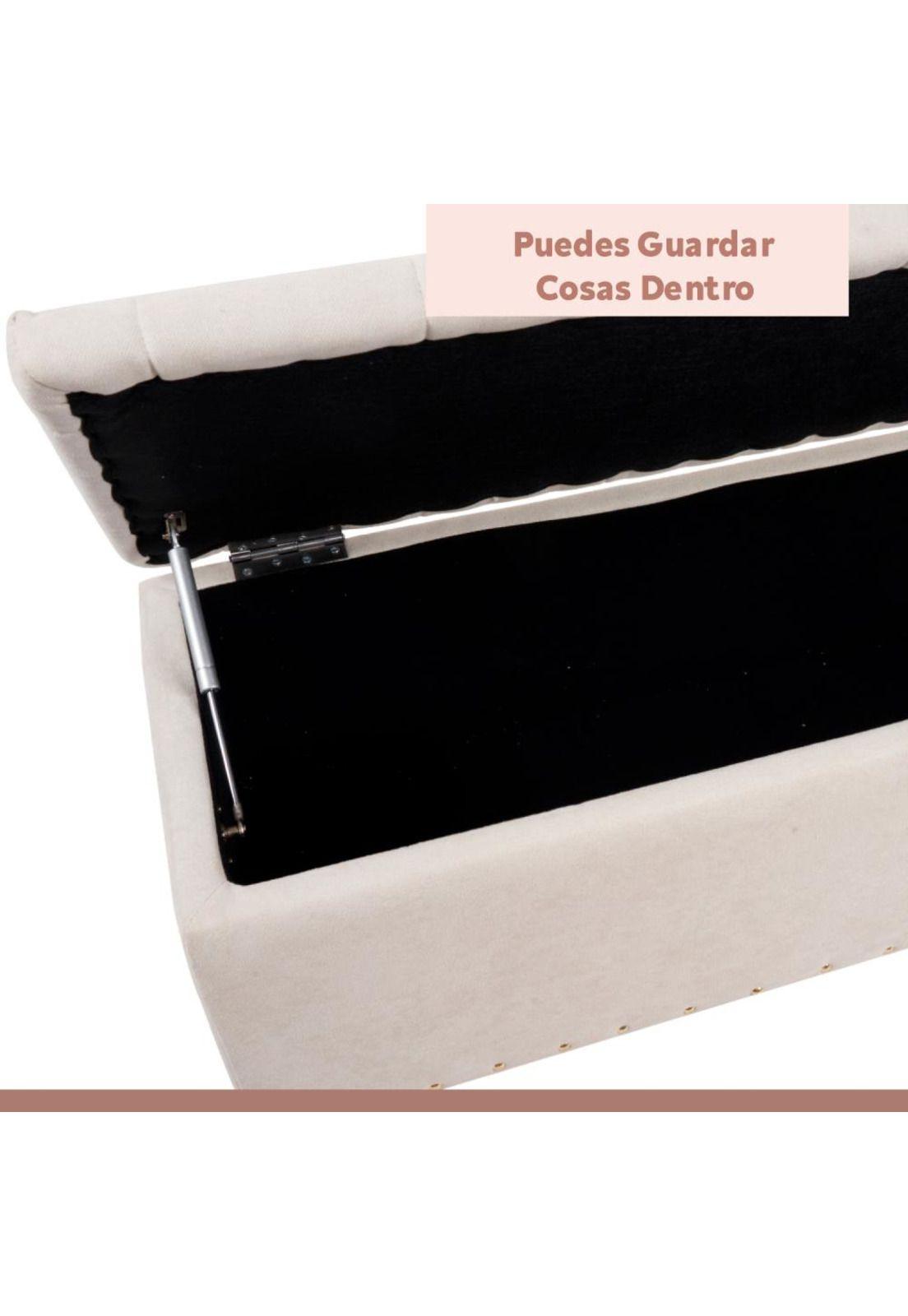 Banqueta acolchada con almacenaje - Beige-5