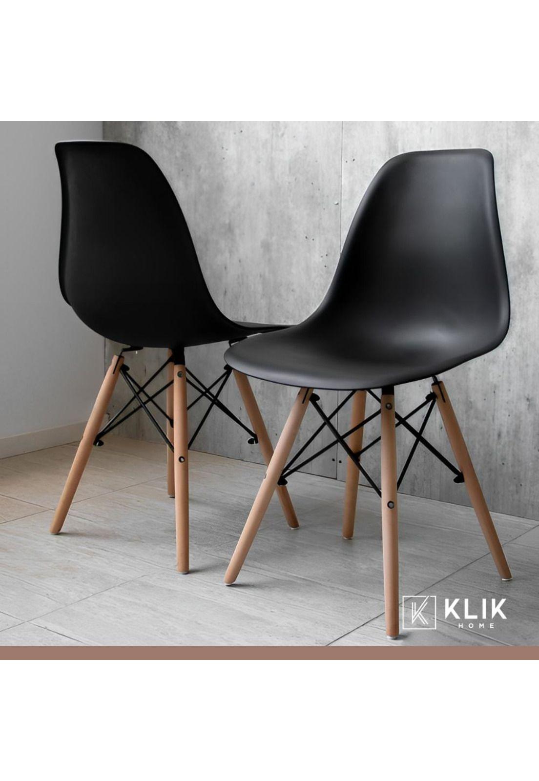 Comedor Mesa Eames Cuadrada Blanca + 4 Sillas Eames Negras-7