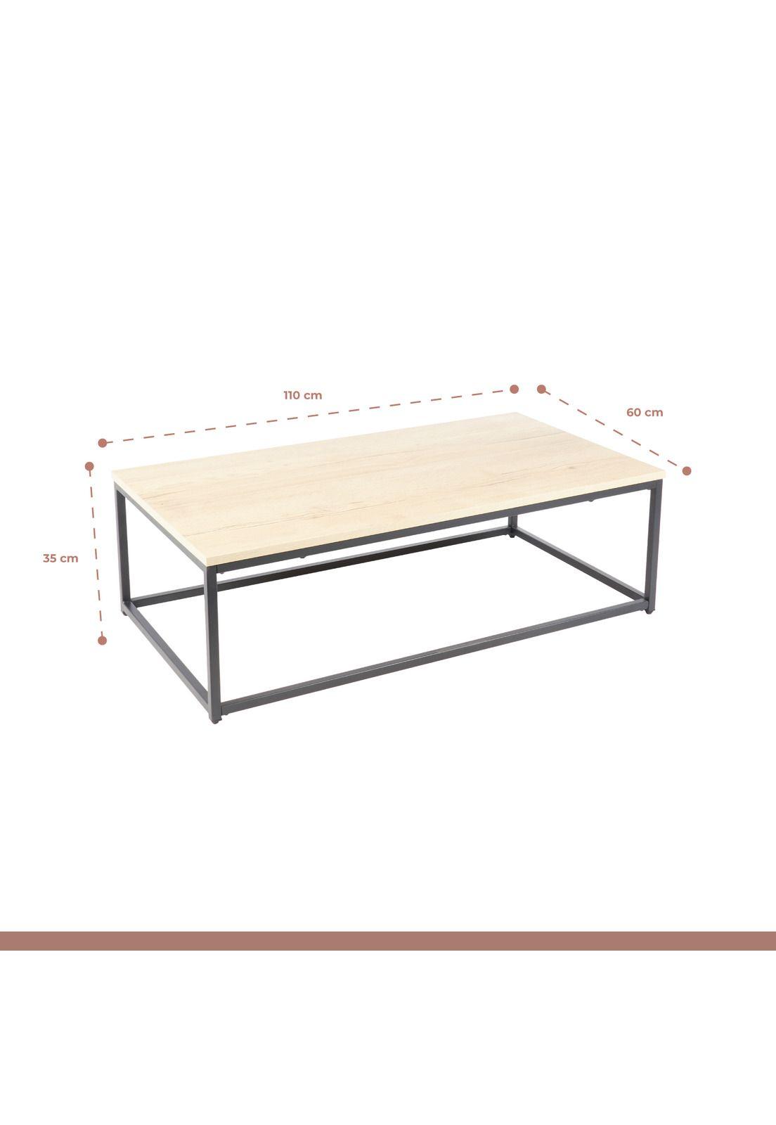 Mesa de centro rectangular 110x60 - Madera Clara-3