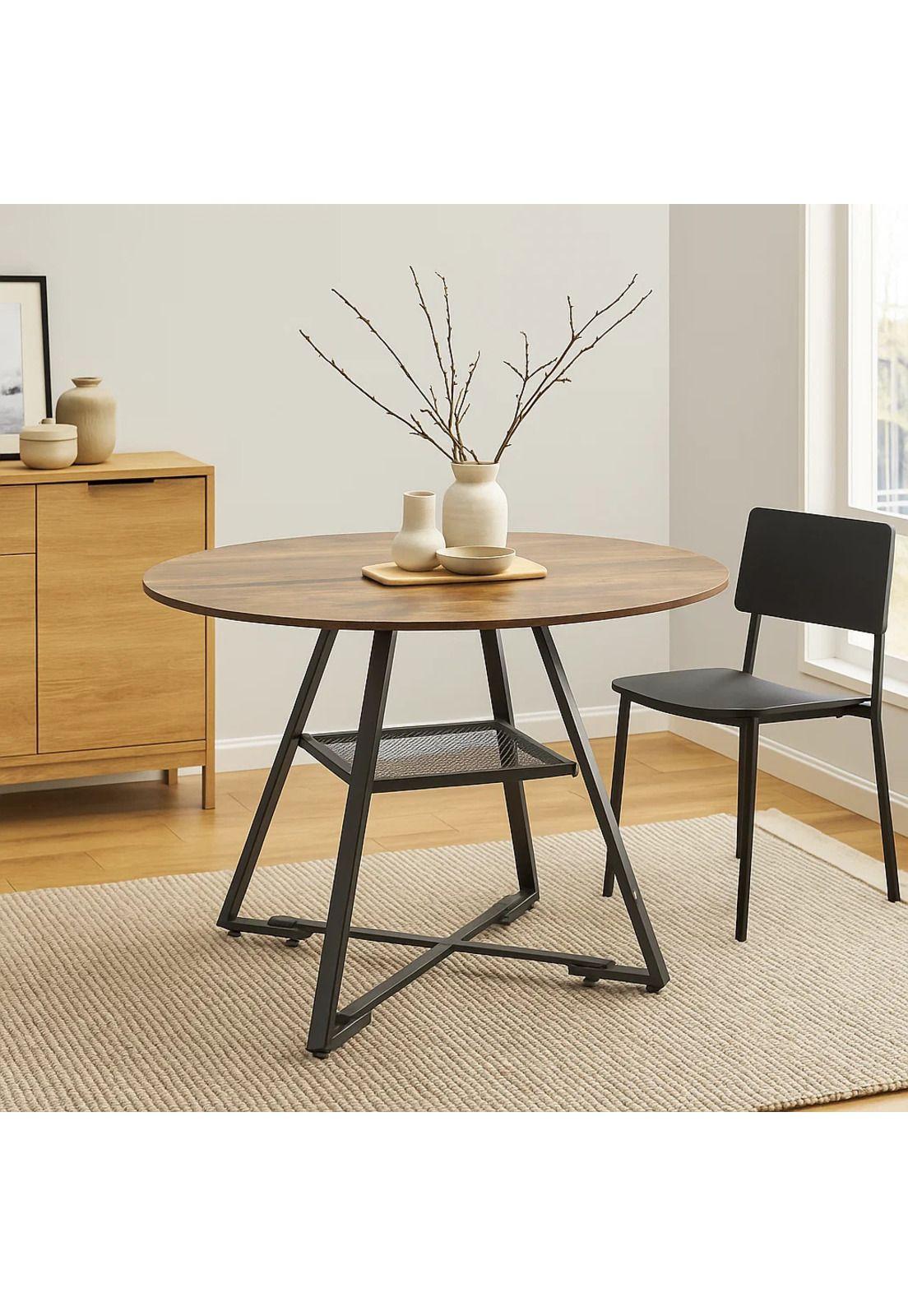 Mesa de Comedor Redonda Estilo Industrial Törn-2