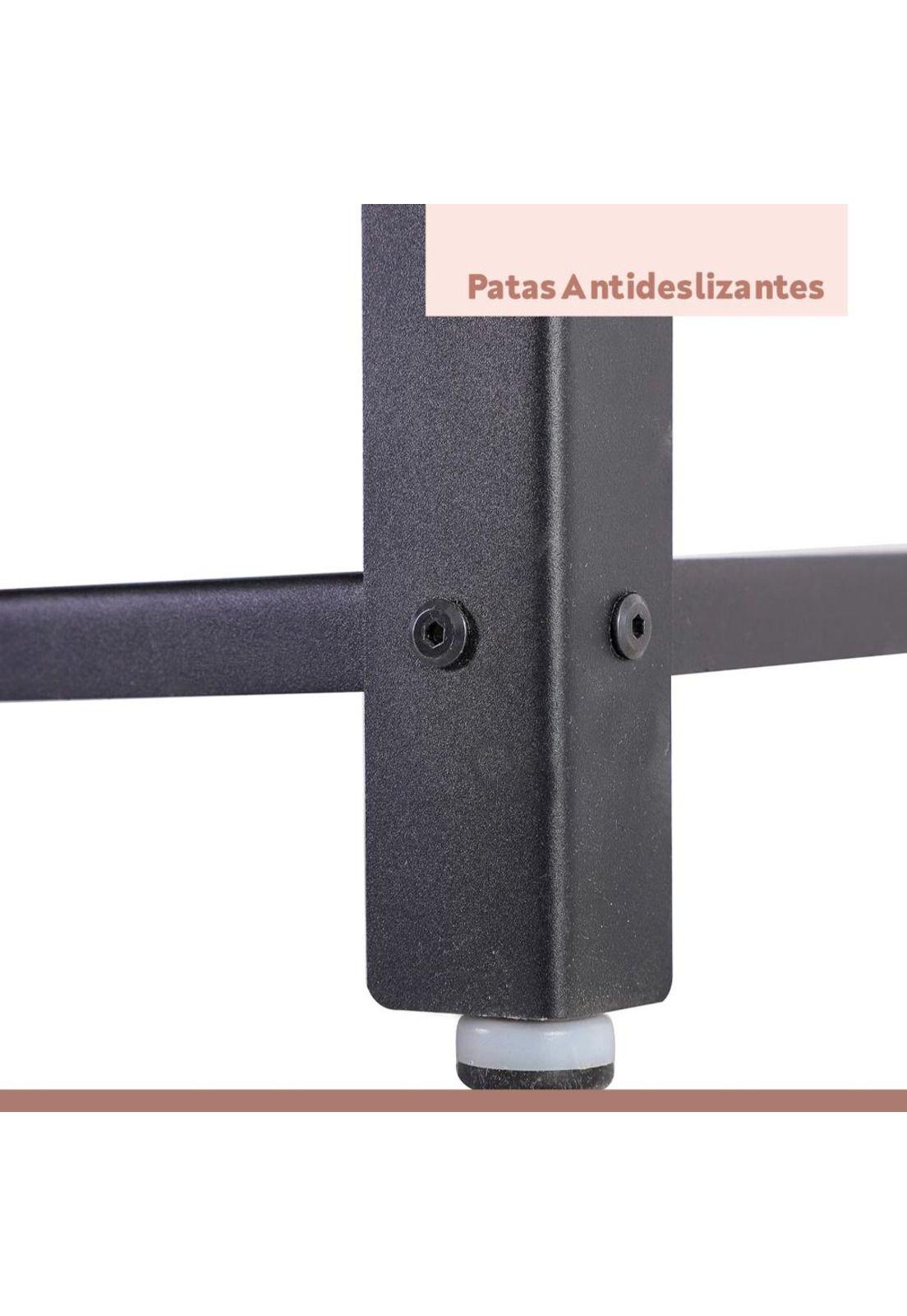 Mesa de centro metal madera oscura walnut enrejada 106x60-6