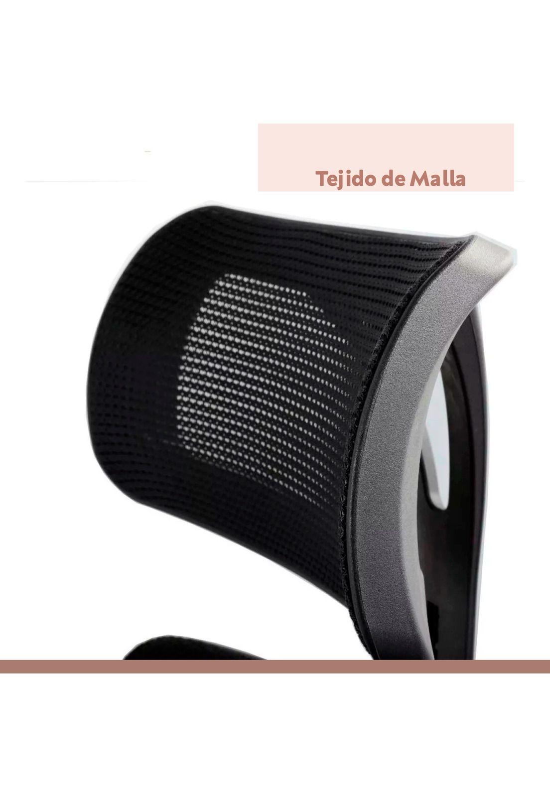 Silla de oficina mesh negra ejecutiva con apoyabrazos y cabeza-4