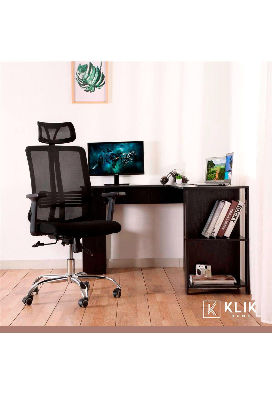 Silla de oficina mesh negra ejecutiva con apoyabrazos y cabeza-7