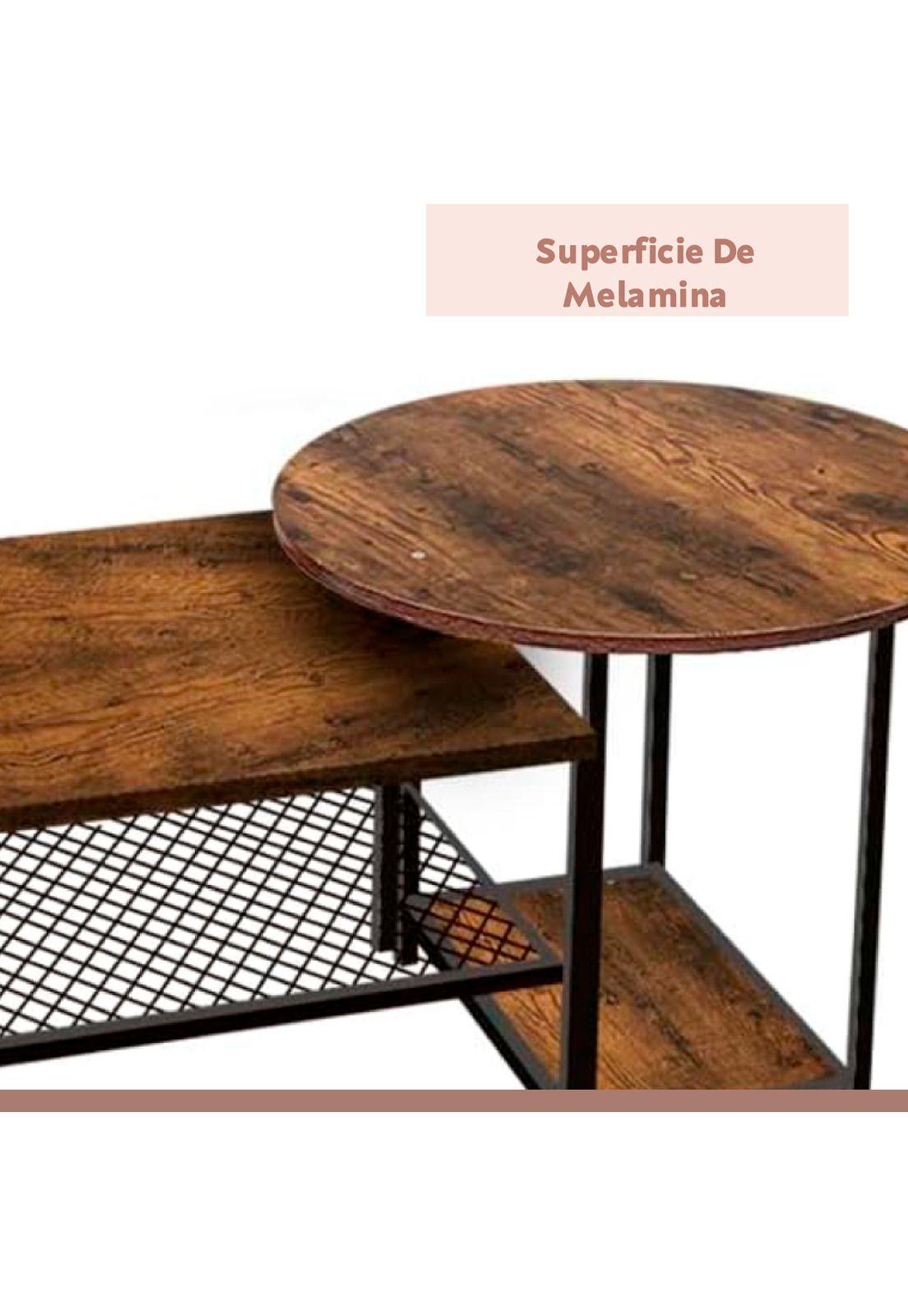 Set de Mesas de Centro Industrial en MDF - Diseño Dúo Modular-4