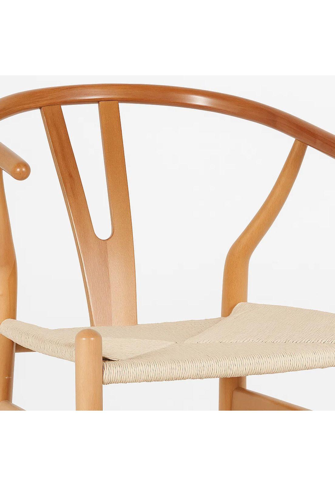 Taburete Wishbone Madera y Hilo de Cuerda - Natural-5