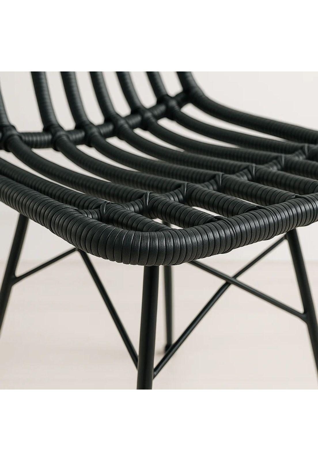 Silla de Comedor Terraza Rattan Grecia Color Negro-5