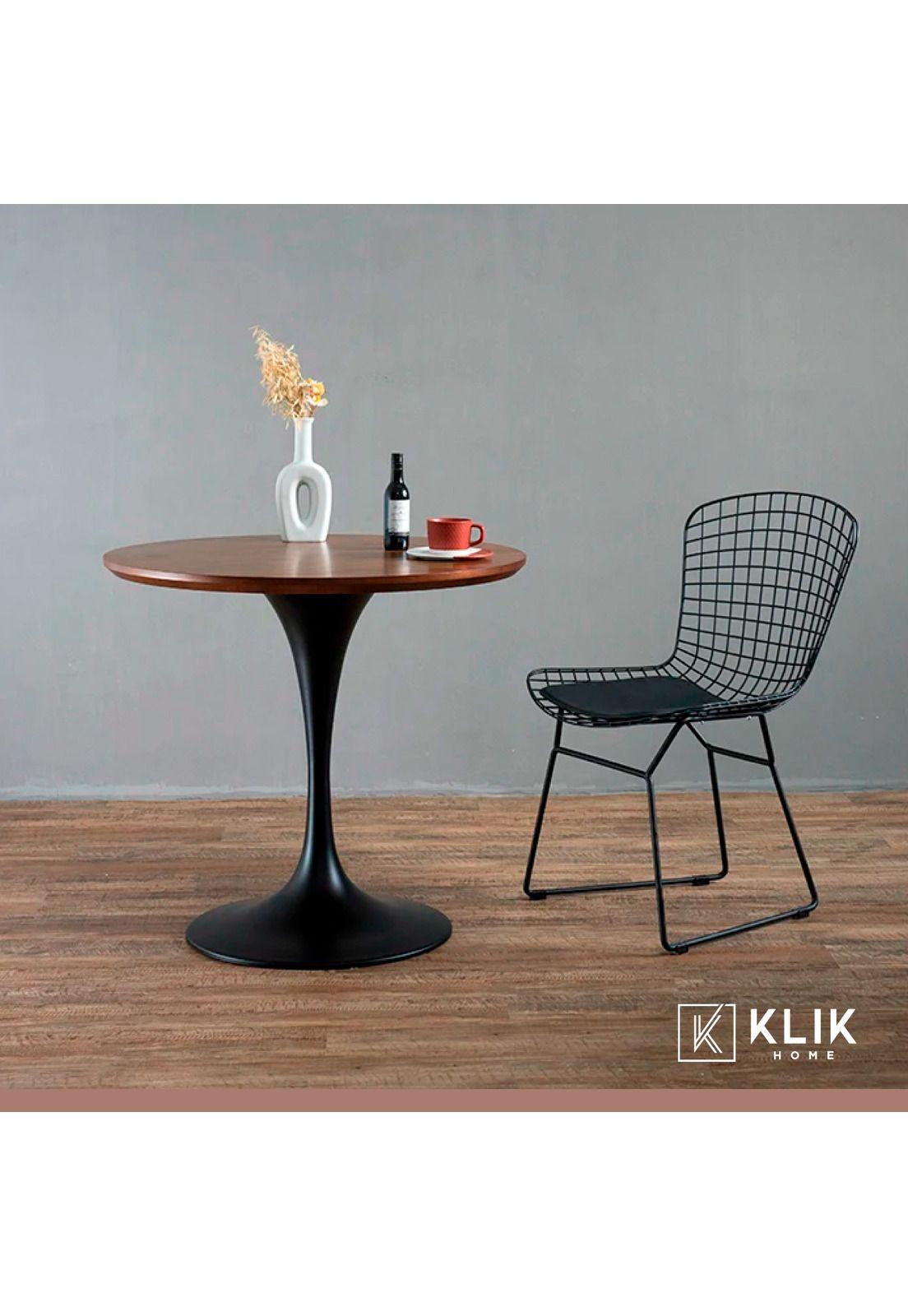 Pack de 4 Sillas Bertoia metal de terraza living comedor acolchada - Negra-7
