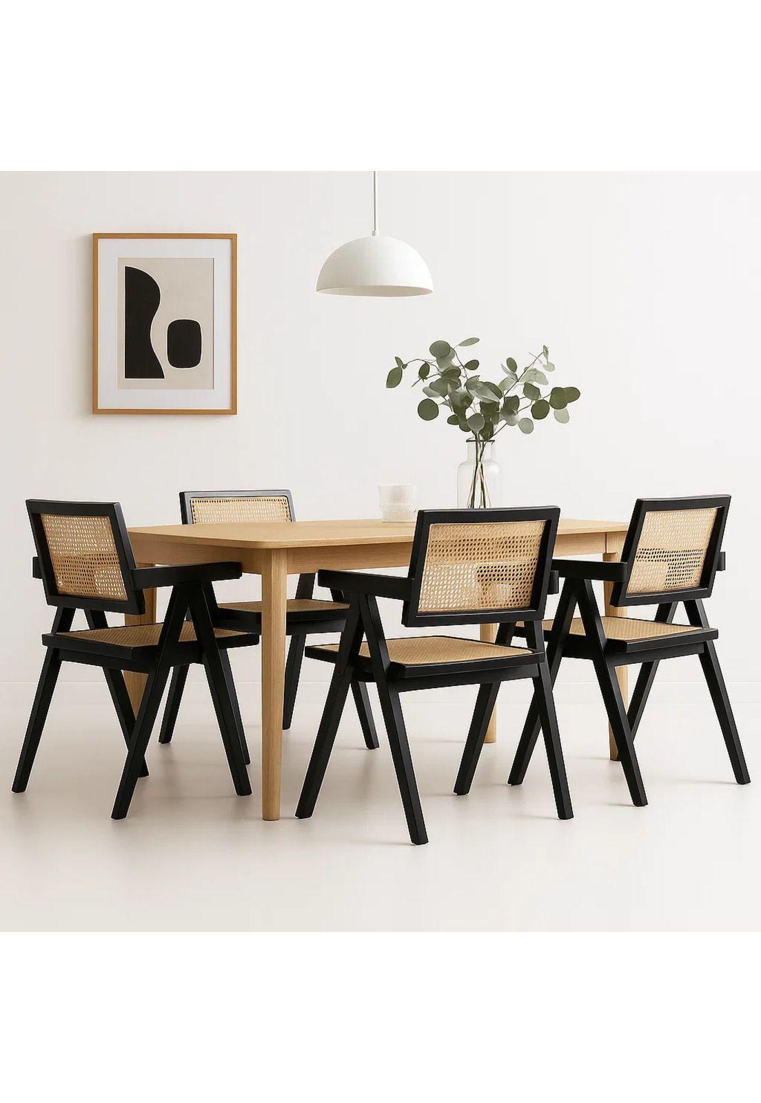 Pack de 4 sillas Chandigarh de madera - Negras-1