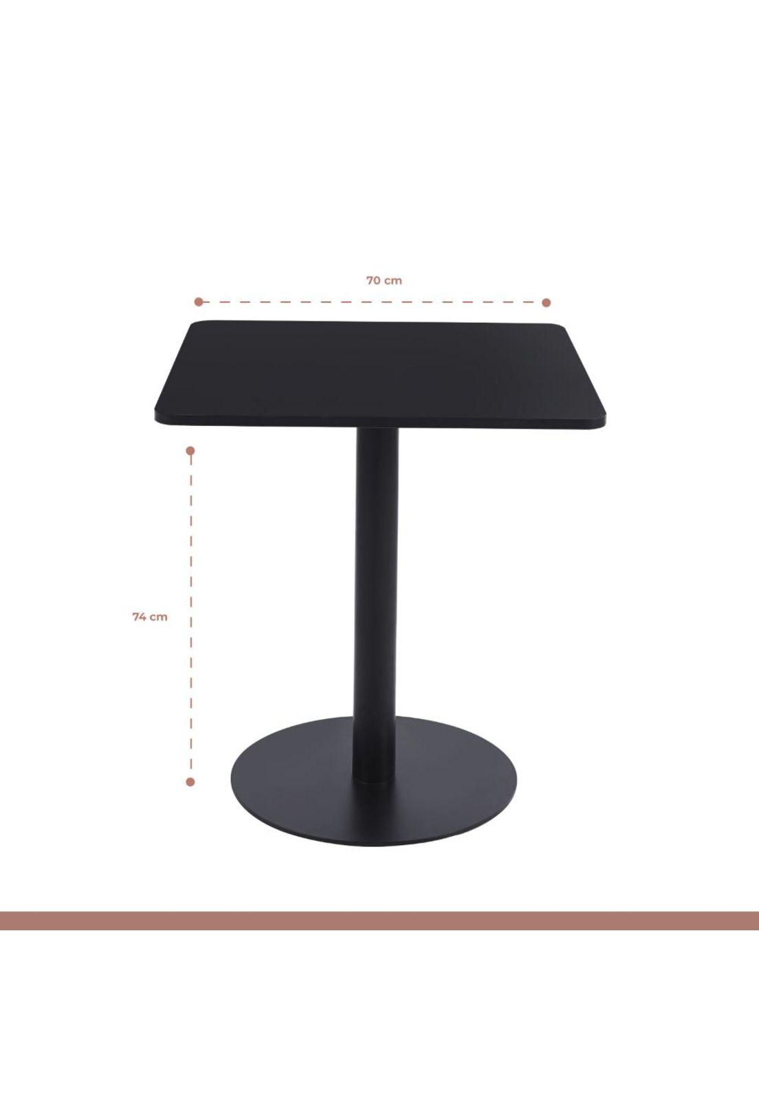 Mesa restaurant 70x70 Tubo Metal cubierta MDF + 4 Sillas Hoffman Enrejada - Negra-4