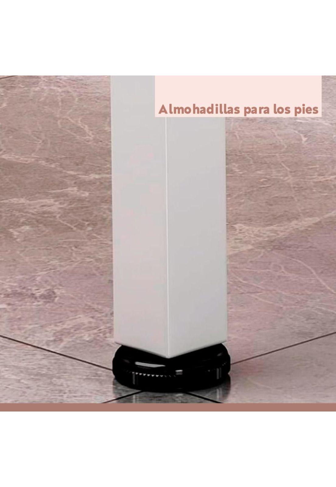 Mesa de cocina organizadora 2 niveles metal y madera clara - Blanca-6