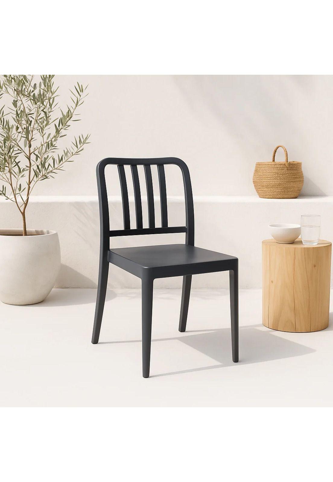Silla de Comedor Restaurant o Terraza Alto Tráfico Navy - Negra-1