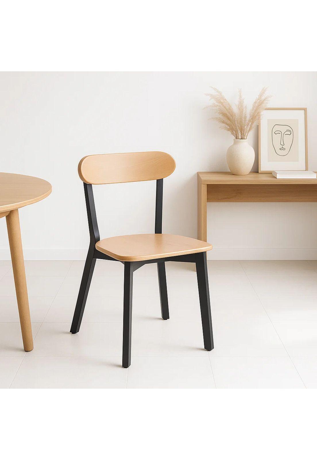 Silla Fresno de Madera - Negra-1