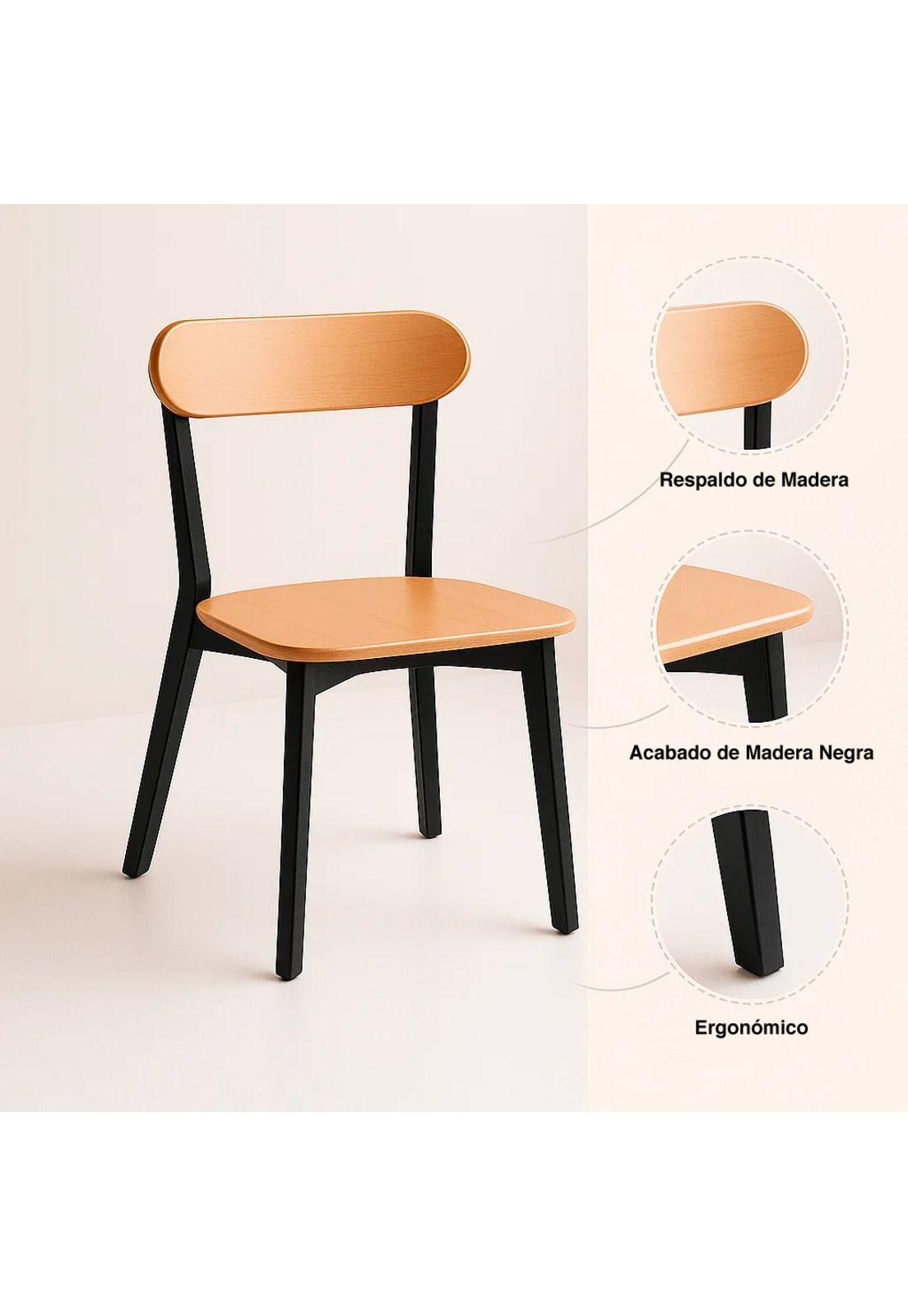 Silla Fresno de Madera - Negra-4