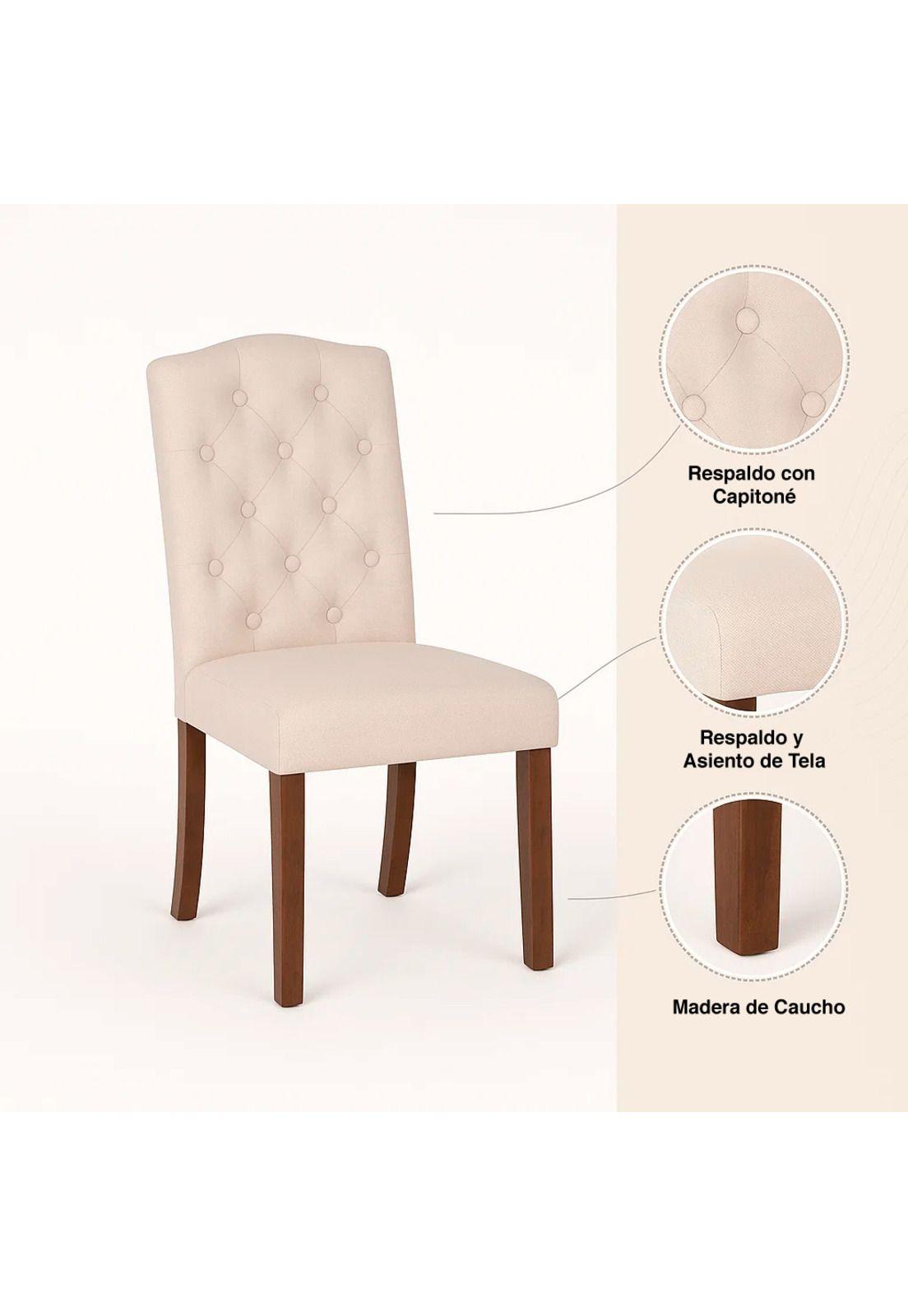 Silla de Comedor Acolchada Madera Elegance-4
