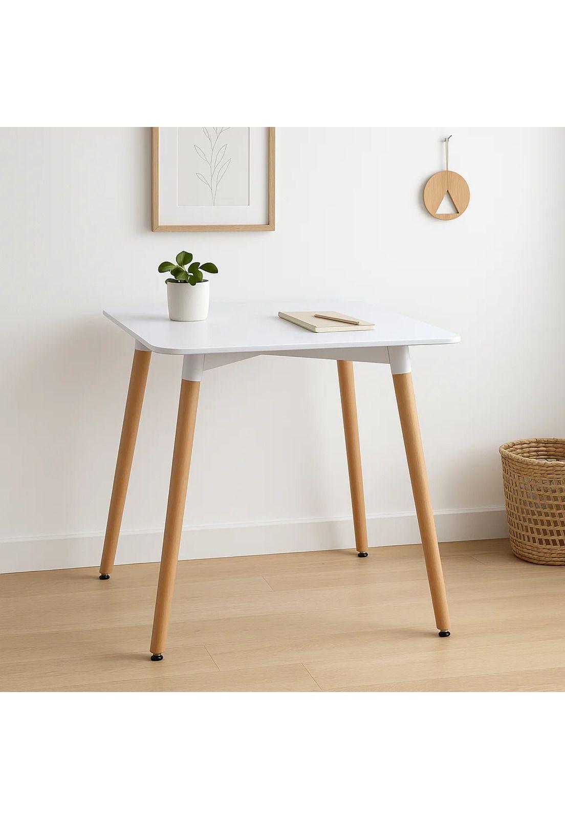 Mesa Cuadrada de Comedor Eames 80x80cm - Blanca-1