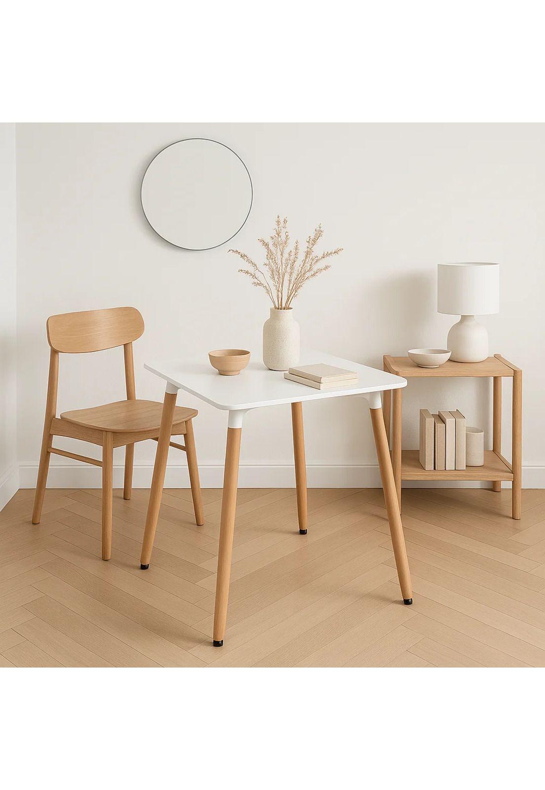 Mesa Cuadrada de Comedor Eames 80x80cm - Blanca-2