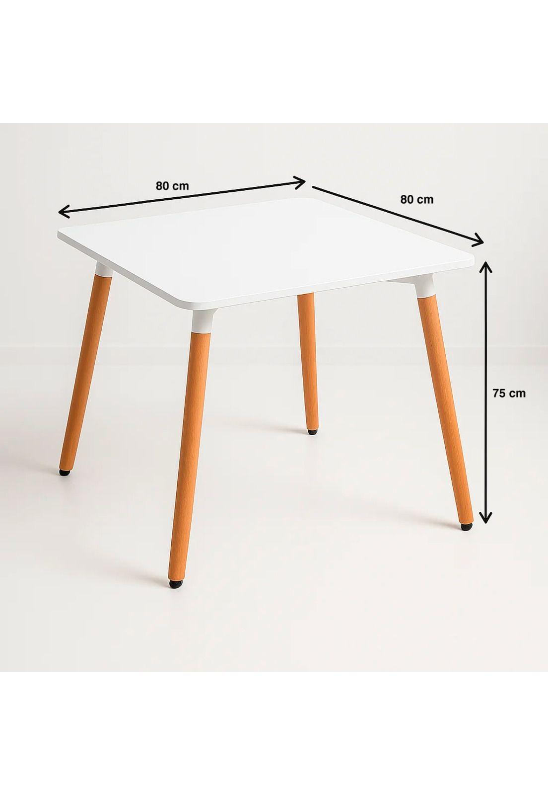 Mesa Cuadrada de Comedor Eames 80x80cm - Blanca-3