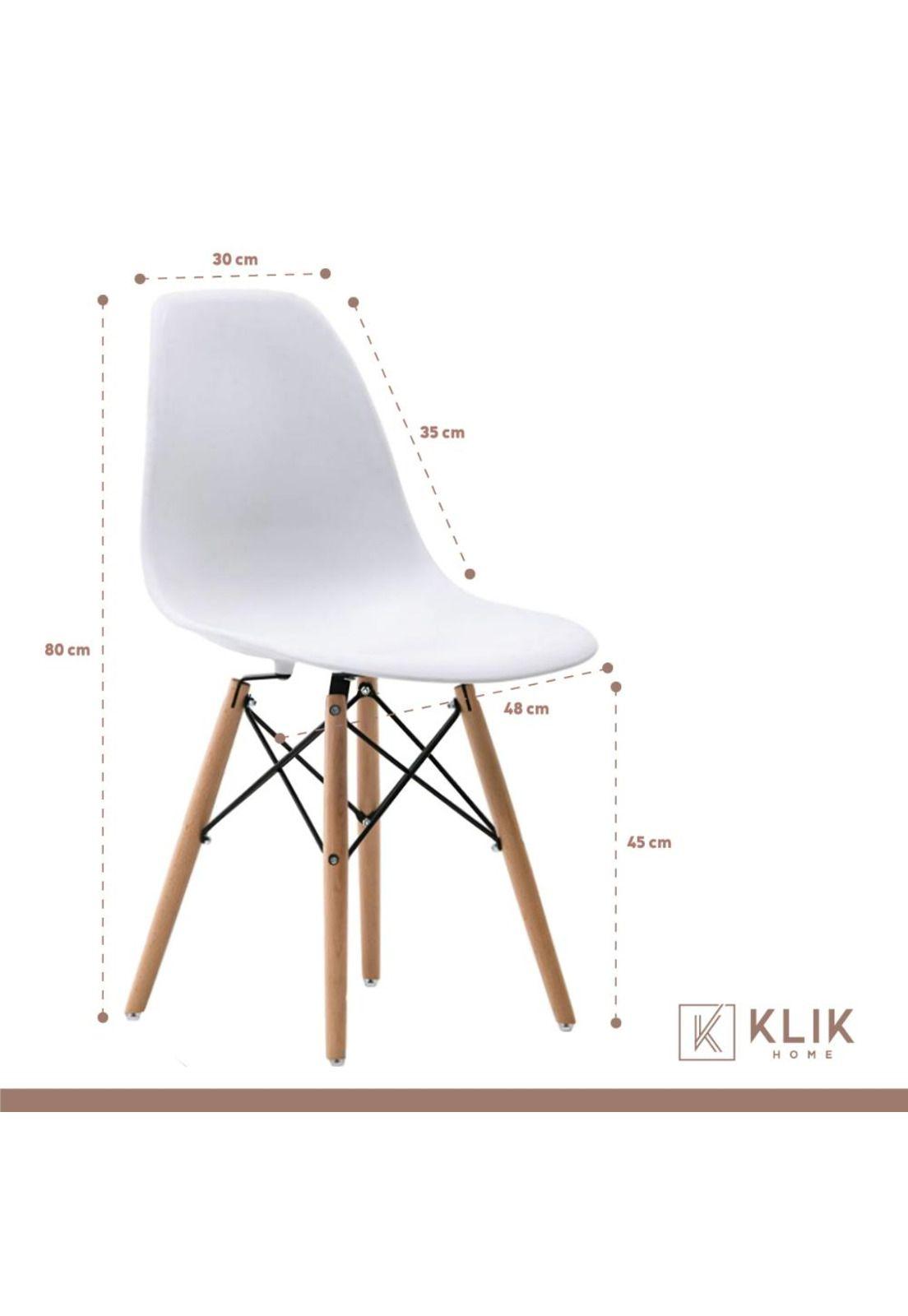 Comedor Mesa Eames Vidrio 100cm + 4 Sillas Eames Blancas-5