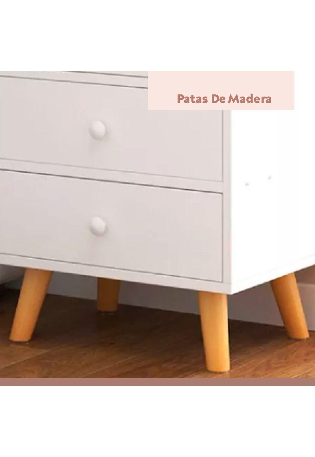 Velador 3 Cajones Blanco S007-6
