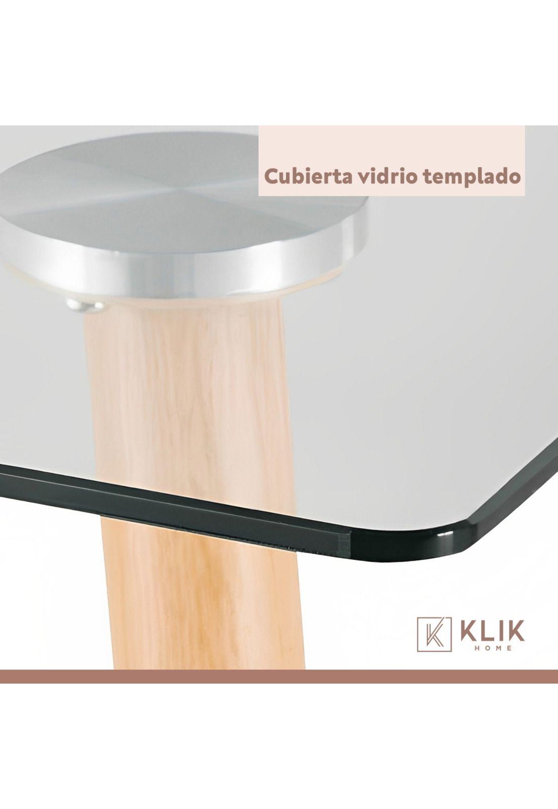 Comedor mesa de vidrio 120x80 + 6 Sillas Spoon Terciopelo beige-6