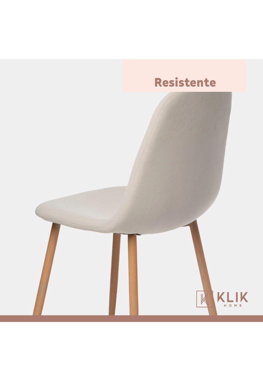 Pack de 4 Sillas Spoon Terciopelo - Crema-4