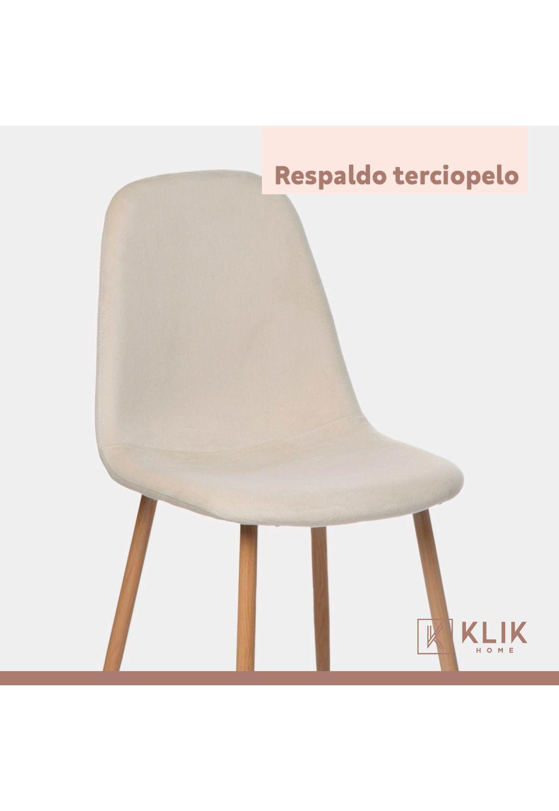 Pack de 4 Sillas Spoon Terciopelo - Crema-5