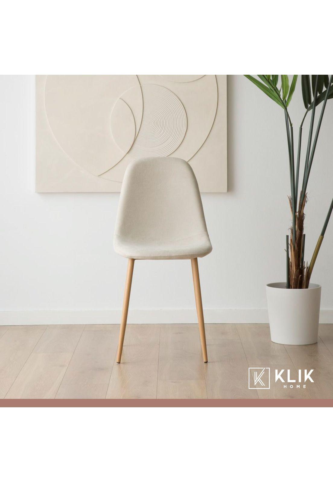 Pack de 4 Sillas Spoon Terciopelo - Crema-7