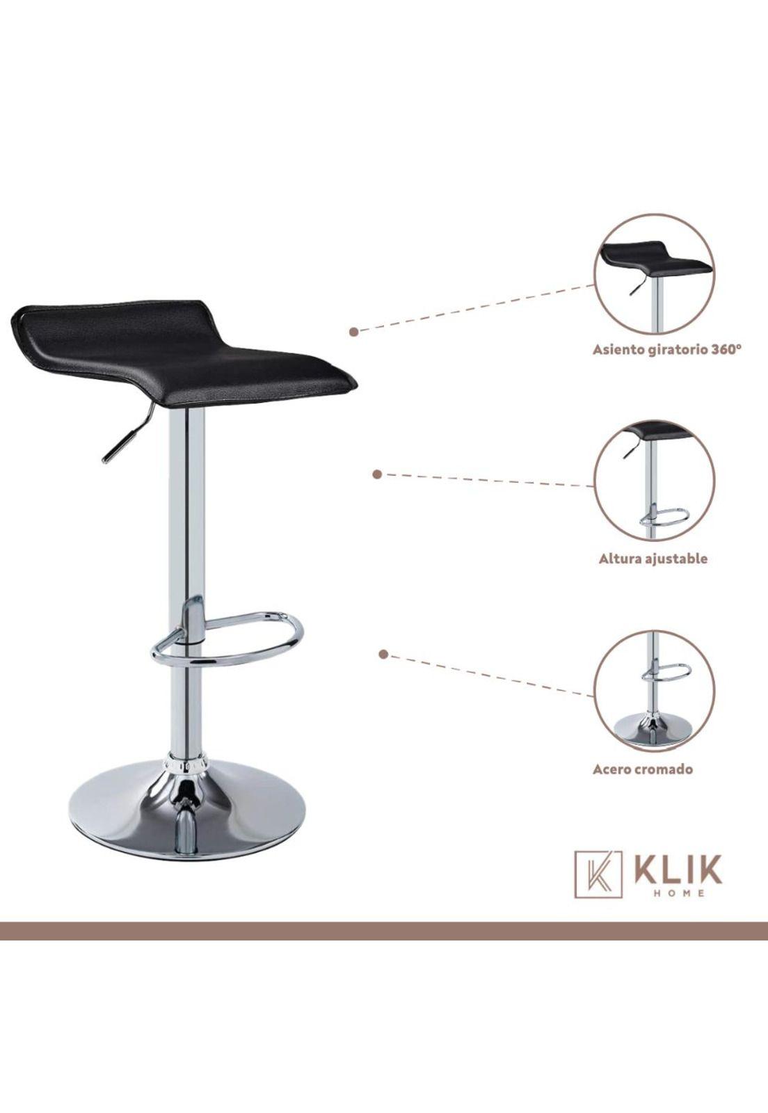 Taburete Piso de Bar Ajustable Simply - Negro-2