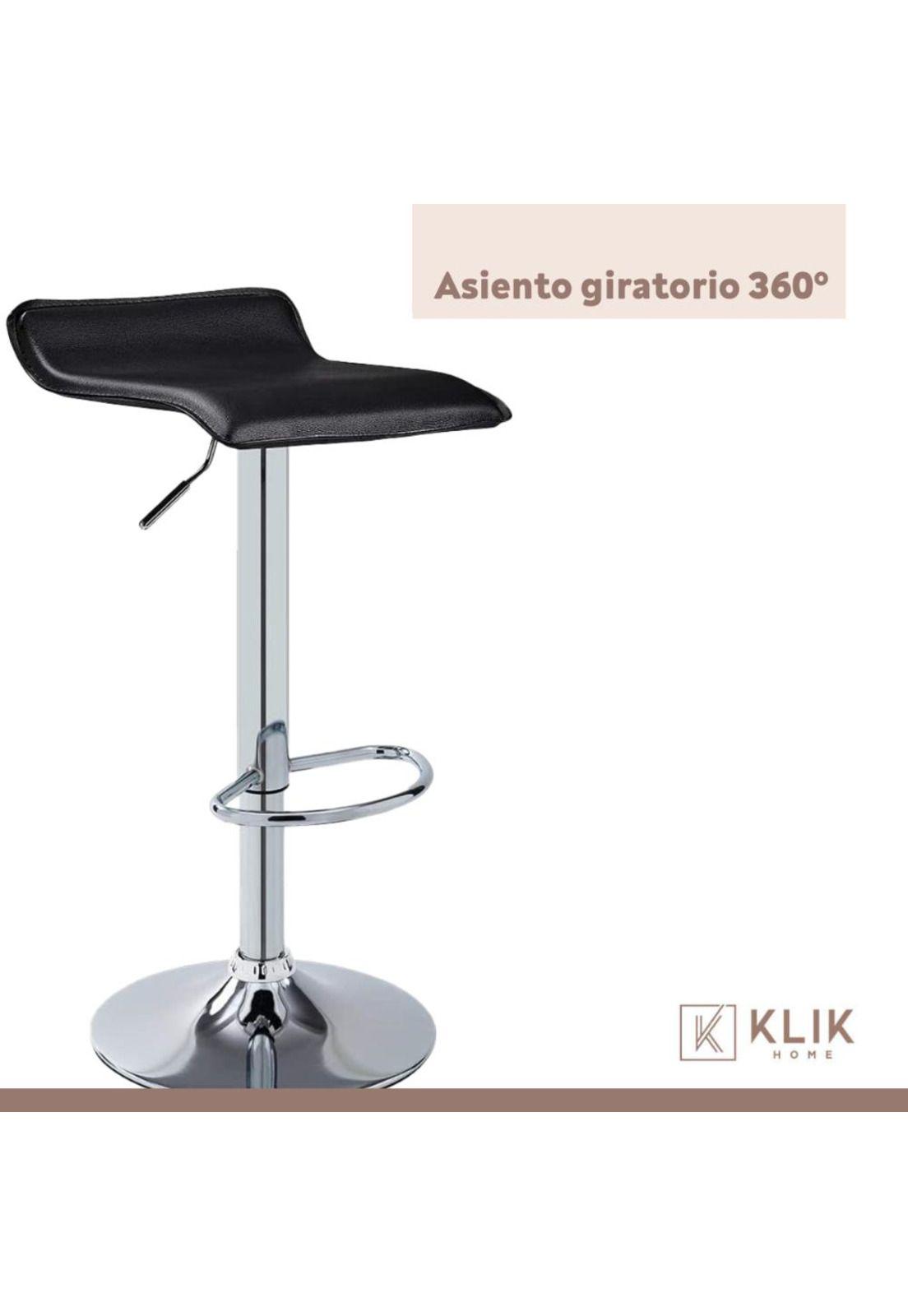 Taburete Piso de Bar Ajustable Simply - Negro-4
