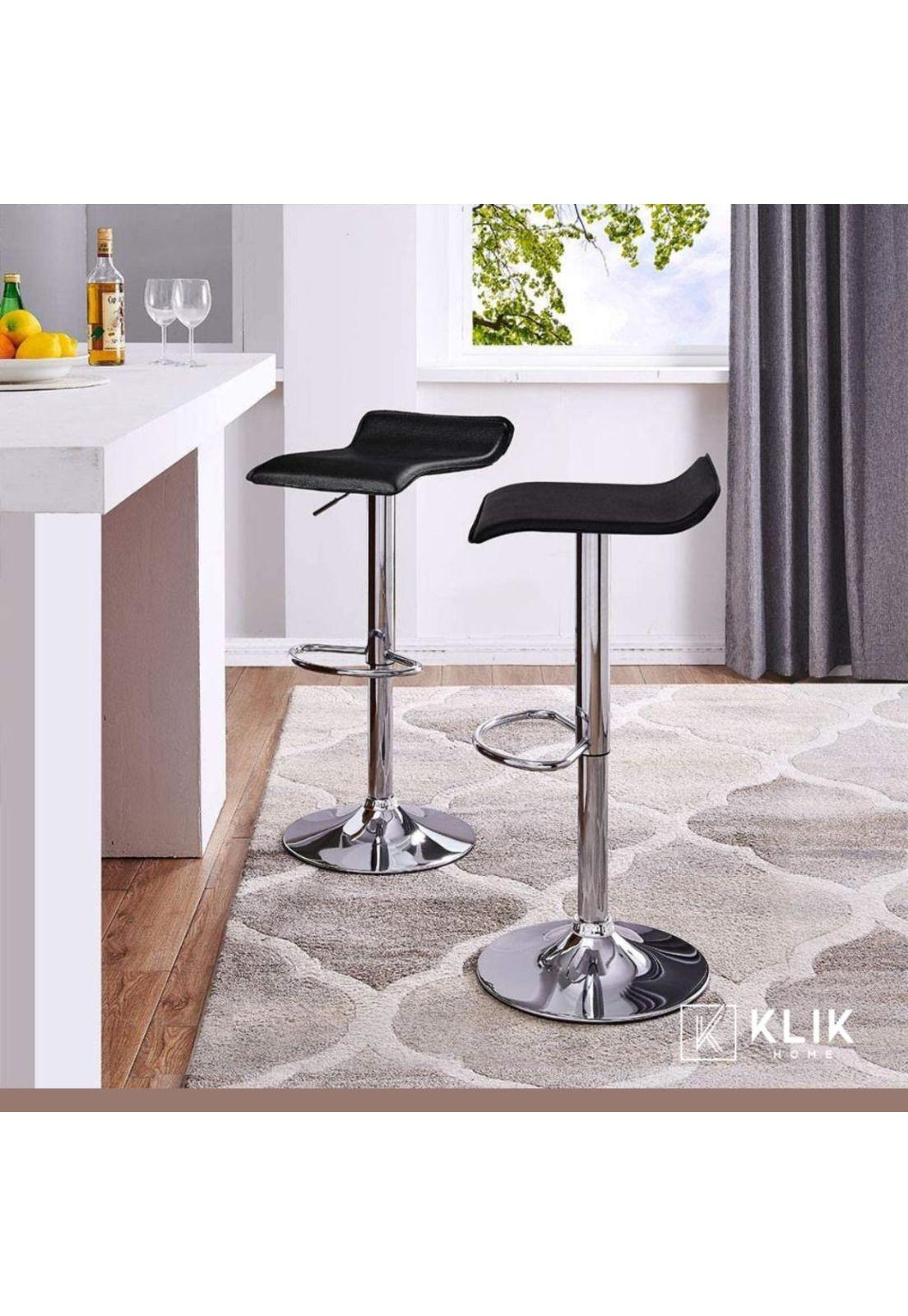Taburete Piso de Bar Ajustable Simply - Negro-7