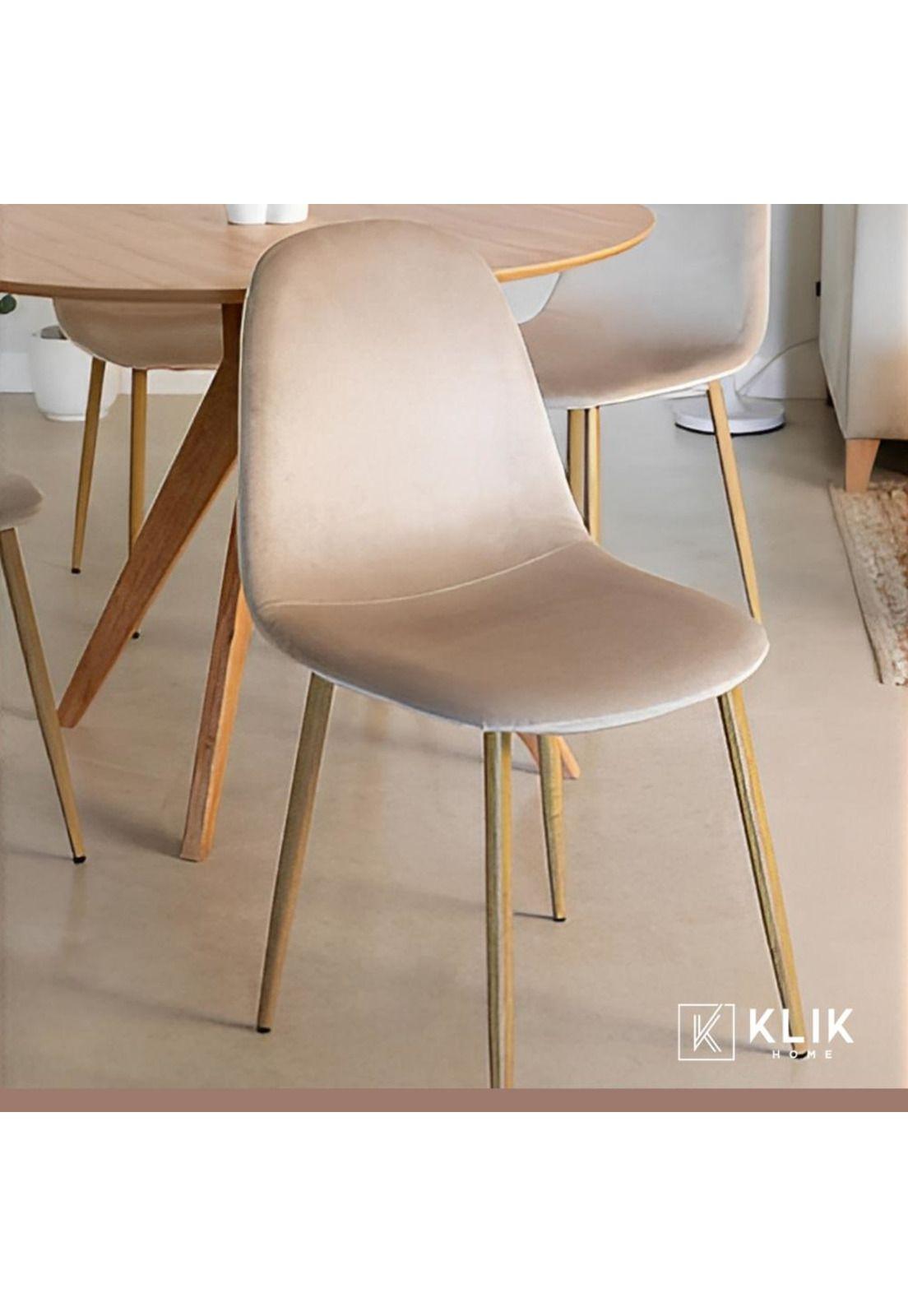 Comedor mesa de vidrio 120x80 + 6 Sillas Spoon Terciopelo beige-7