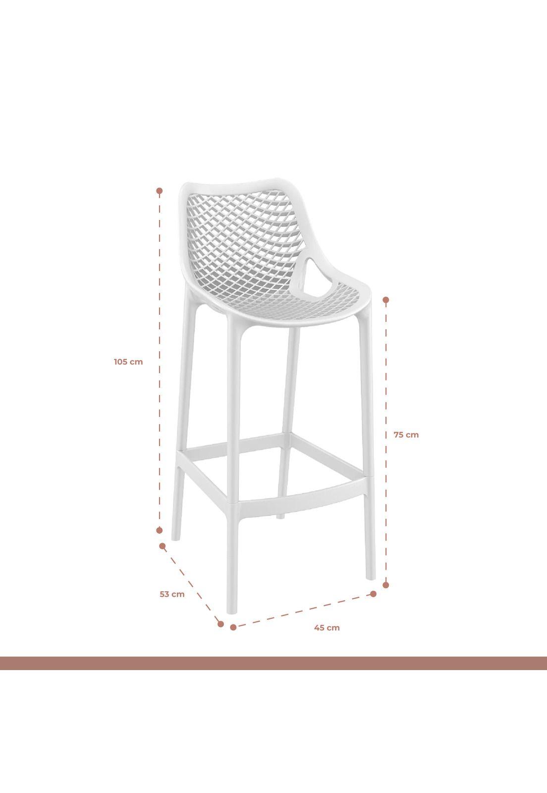 Pack de 4 Taburetes Piso de Bar Terraza Exterior Air Berlín-4