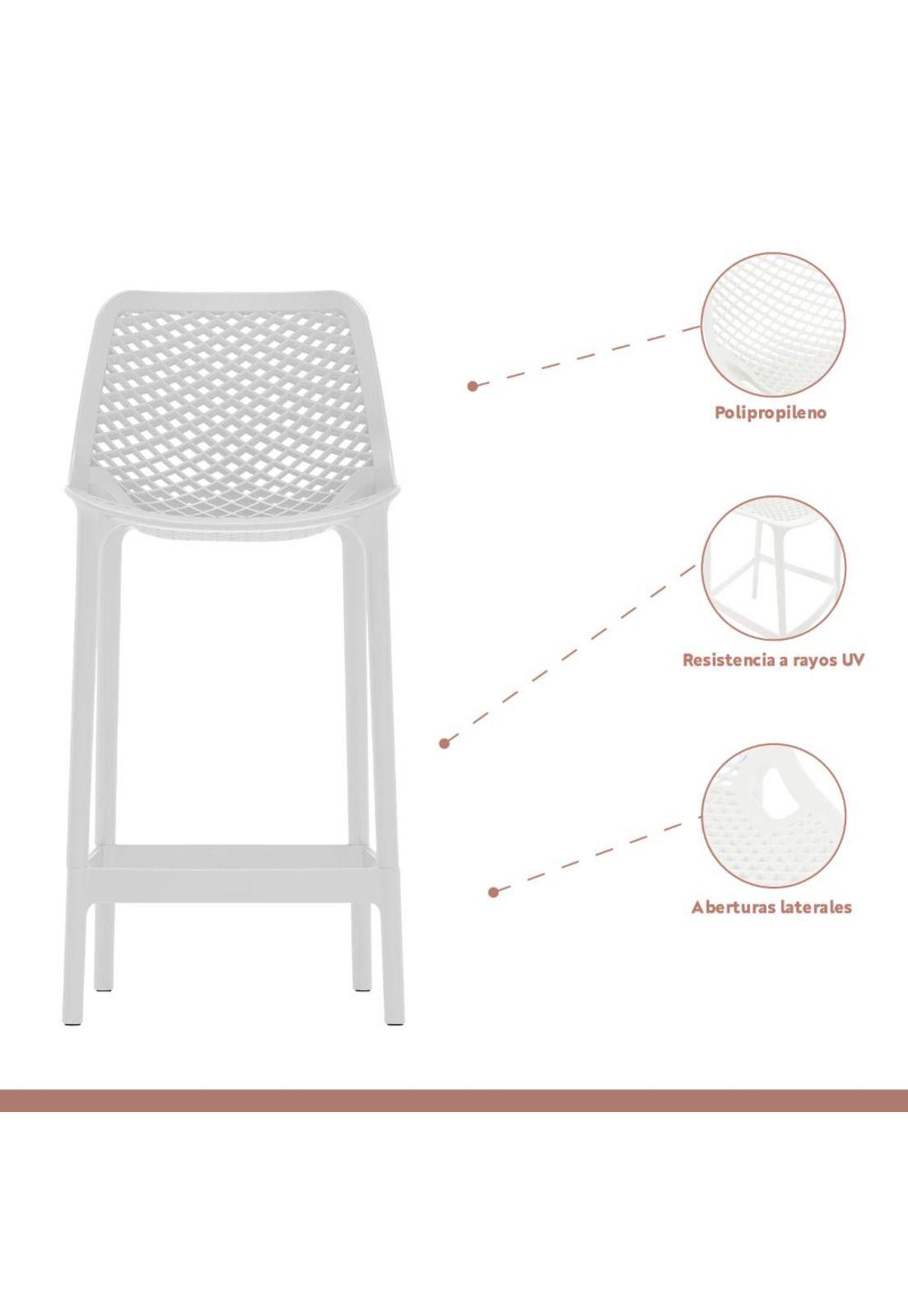 Pack de 4 Taburetes Piso de Bar Terraza Exterior Air Berlín-2