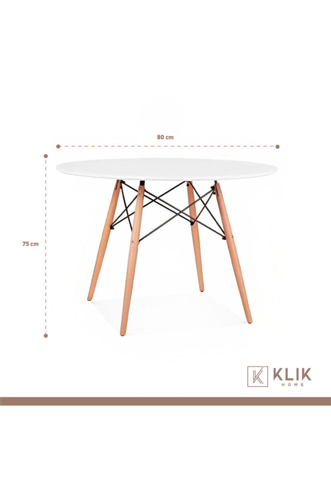 Comedor Eames 80cm redonda Blanca + 4 Sillas Crossback Danubio Blancas-5